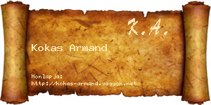 Kokas Armand névjegykártya
